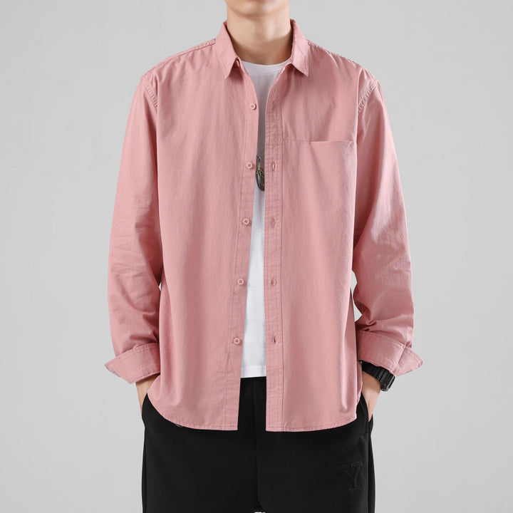 Herren Lockeres Baumwoll-Overshirt mit Brusttasche und leichter Struktur Echo Archiv