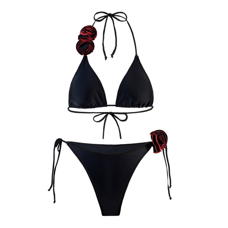 Damen Triangel-Bikini mit verspieltem Blumendesign und verstellbaren Trägern Echo Archiv