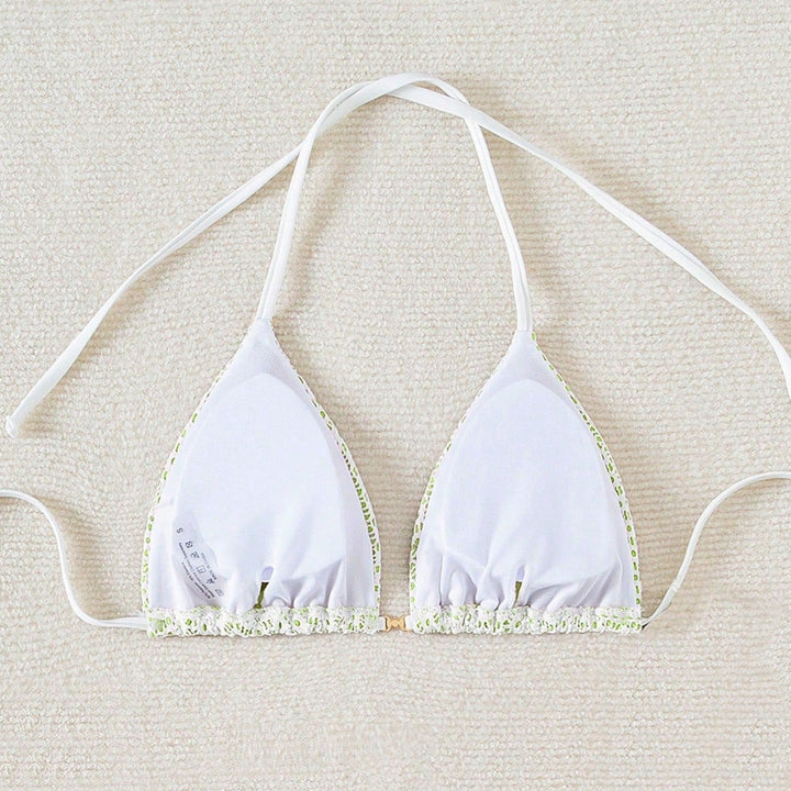 Damen Bikinihose mit seitlichen Bindebändern und floralem Muster Echo Archiv