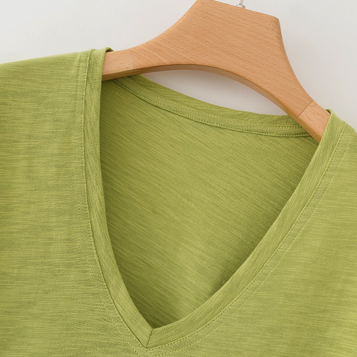 Damen lässiges T-Shirt mit V-Ausschnitt und luftiger Passform Echo Archiv