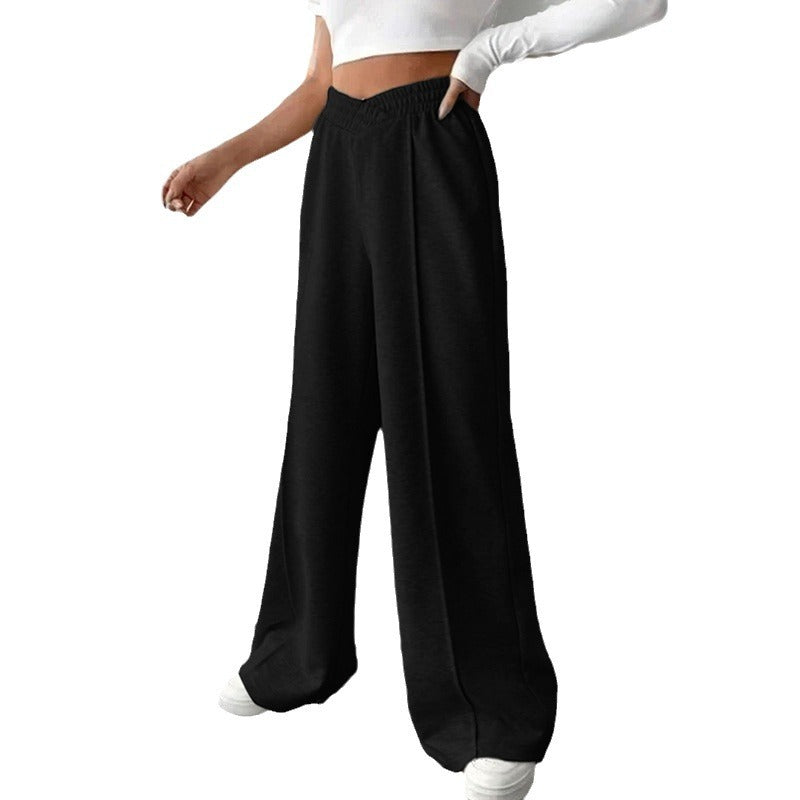 Damen Weite Sweatpants mit V-förmigem Taillenbund – Avérine
