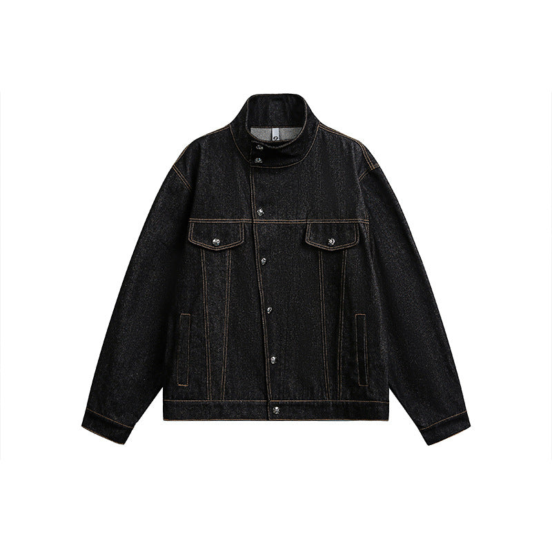 Unisex Oversized Denimjacke mit Vintage-Fade und aufgesetzten Brusttaschen Echoarchiv
