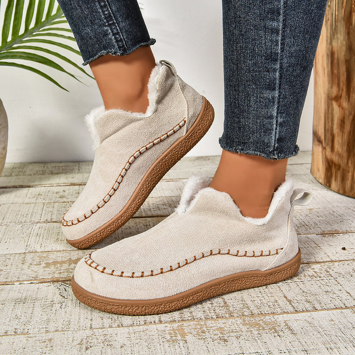 Damen Gefütterte Mokassin-Sneaker mit Kunstfellfutter und rutschfester Gummisohle Echoarchiv