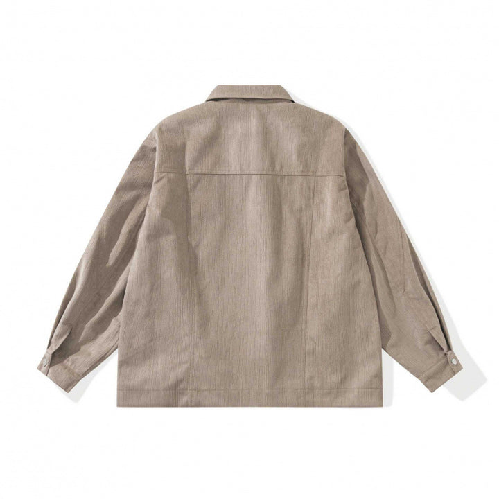 Unisex Kastenförmige Overshirt‑Jacke aus feiner Cordstruktur mit Brusttaschen und verdecktem Reißverschluss Echo Archiv