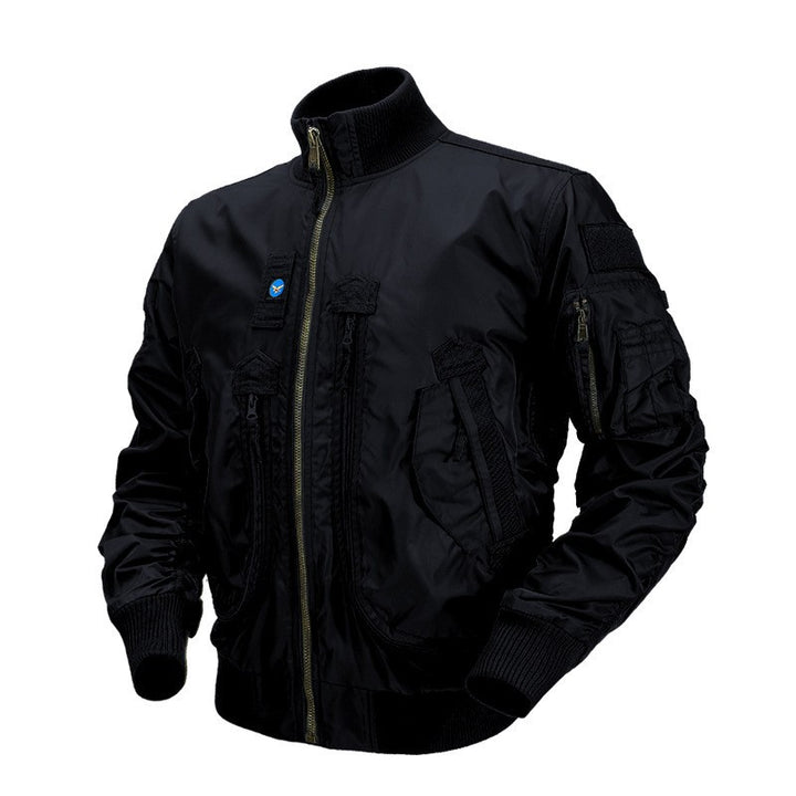 Herren Piloten-Bomberjacke mit Utility-Taschen und geripptem Stehkragen Echo Archiv