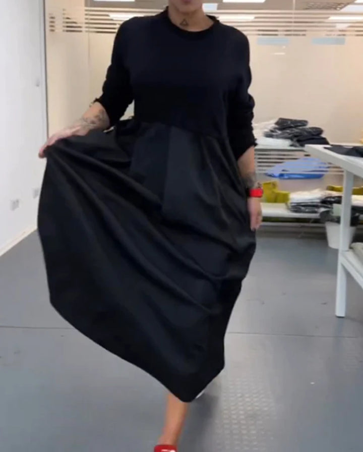 Damen nan Oversize-Maxikleid mit tiefer Passe und seitlichen Eingrifftaschen Echo Archiv