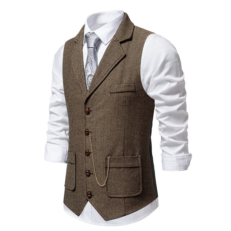 Herren elegante Weste mit zeitgemäßem Schnitt und feiner Struktur Echoarchiv