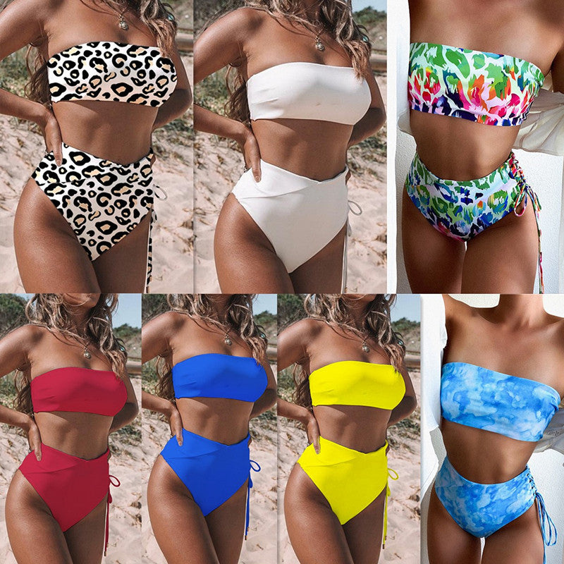 Damen Bandeau-Bikini mit hohem Taillenbund Echo Archiv