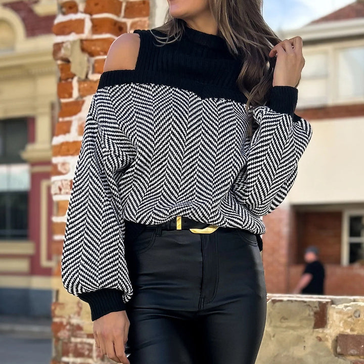 Damen Modischer Pullover mit Schulterauschnitten Echo Archiv