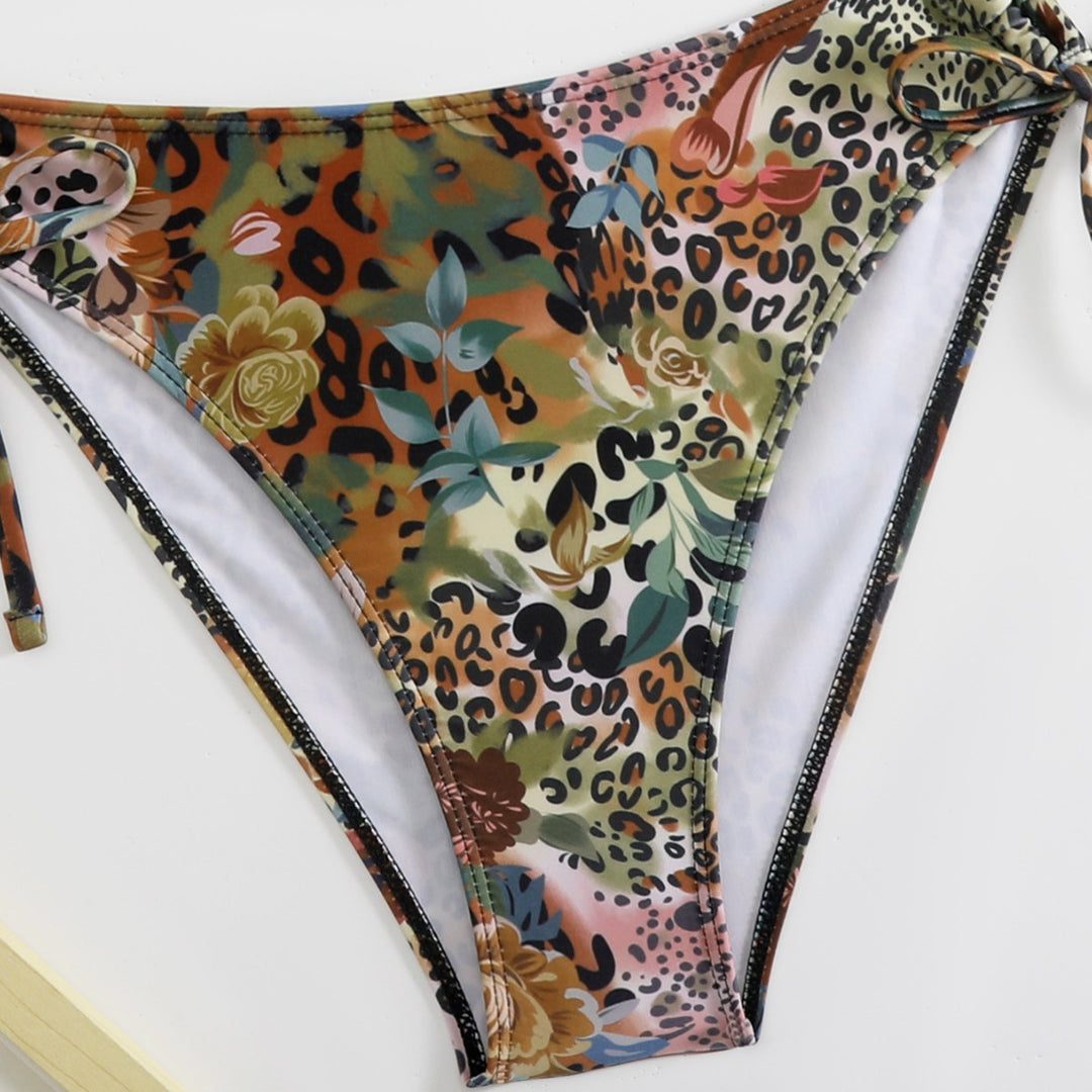 Damen Triangel-Bikini-Set mit floralem Leopardenmuster Echo Archiv
