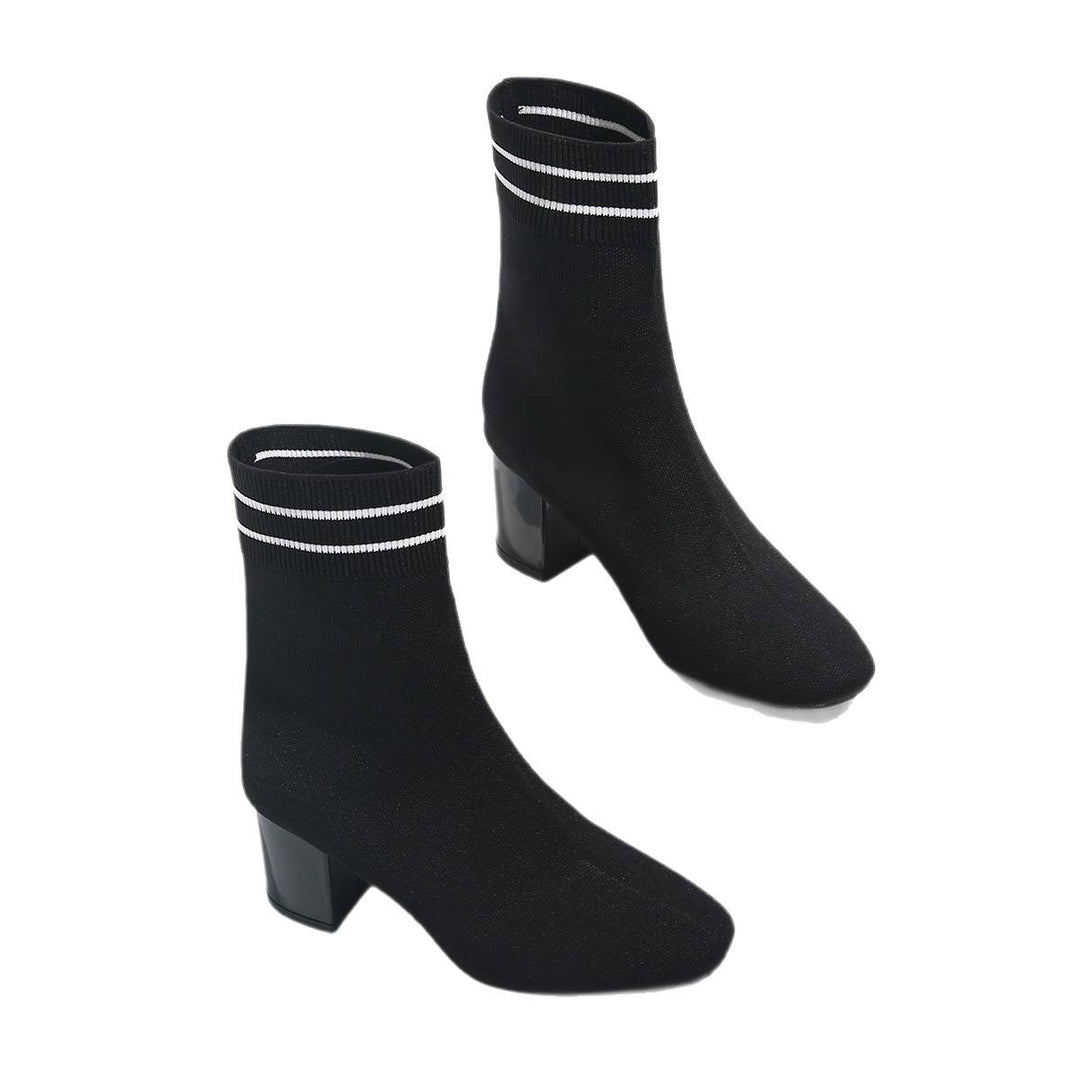 Damen Strumpfstiefeletten mit Blockabsatz Echo Archiv