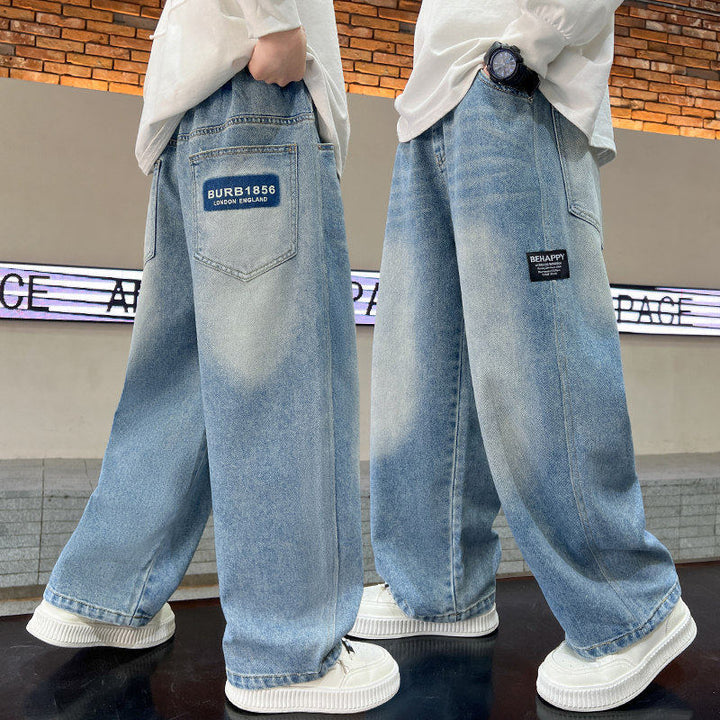 Unisex weite Denim-Hose mit verstellbarem Bund Echo Archiv