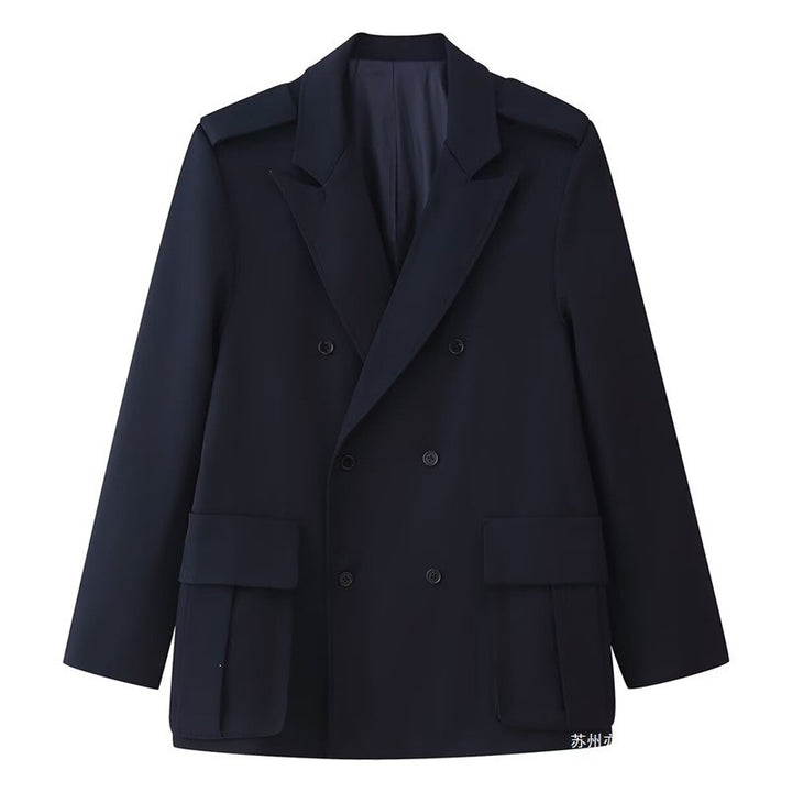 Damen Doppelreihiger Field-Blazer mit großen Pattentaschen und Schulterklappen Echo Archiv