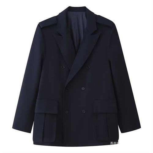 Damen Doppelreihiger Field-Blazer mit großen Pattentaschen und Schulterklappen Echo Archiv