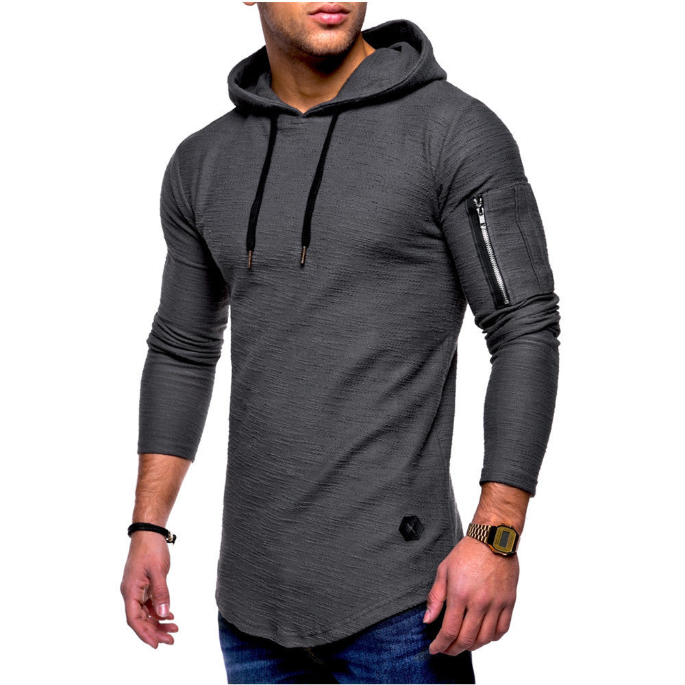 Herren lässiger Kapuzenpullover mit modischem Reißverschluss Echoarchiv