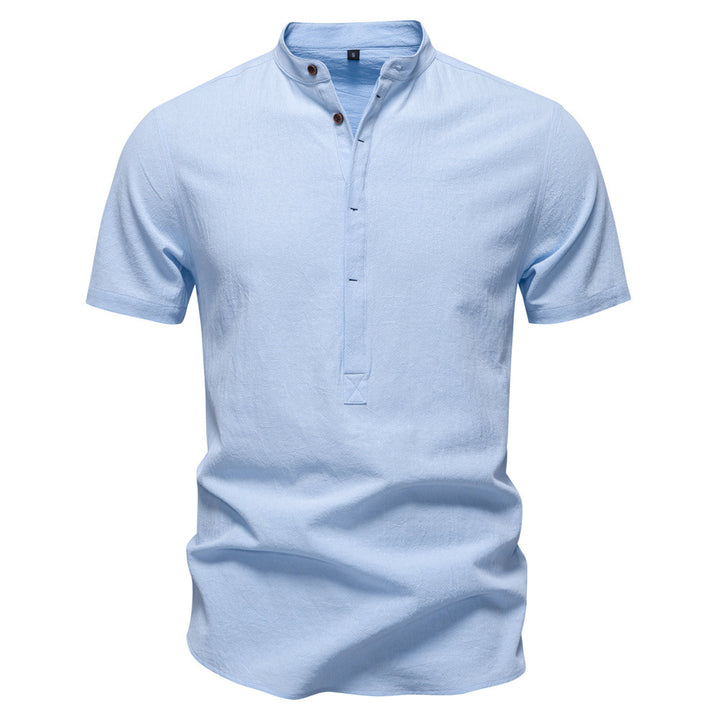 Herren Kurzarm Henley-Shirt mit praktischer Knopfleiste und modernem Design Echoarchiv
