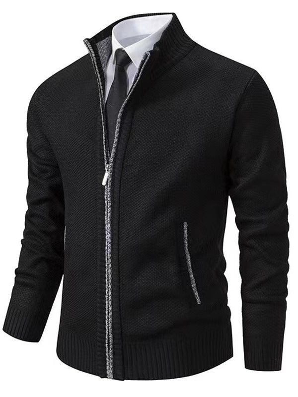 Herren modische Strickjacke mit Reißverschluss und praktischen Taschen Echoarchiv