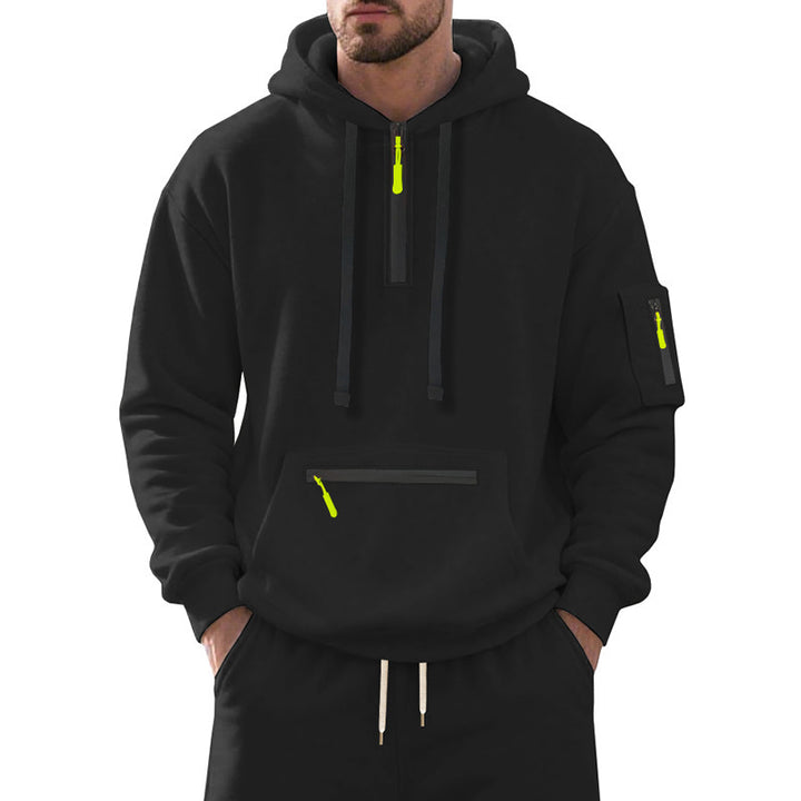 Herren sportlicher Kapuzenpullover mit Reißverschluss und praktischen Taschen Echoarchiv