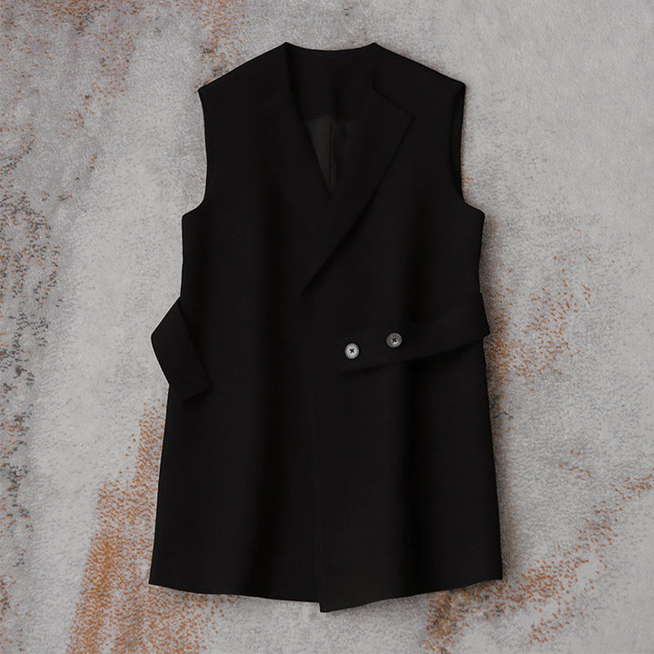 Damen Ärmellose Blazer-Weste mit Taillengürtel Echoarchiv