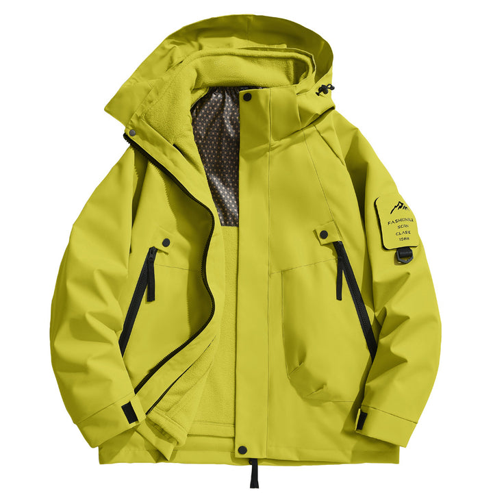 Herren wetterfeste Outdoorjacke mit isolierendem Fleece-Innenfutter und verstellbarem Kapuzenschutz Echoarchiv