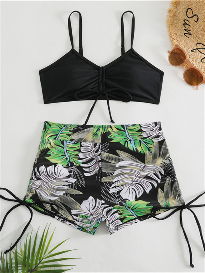 Damen Bikini-Set mit rüschenverziertem Oberteil und modischen Shorts Echo Archiv