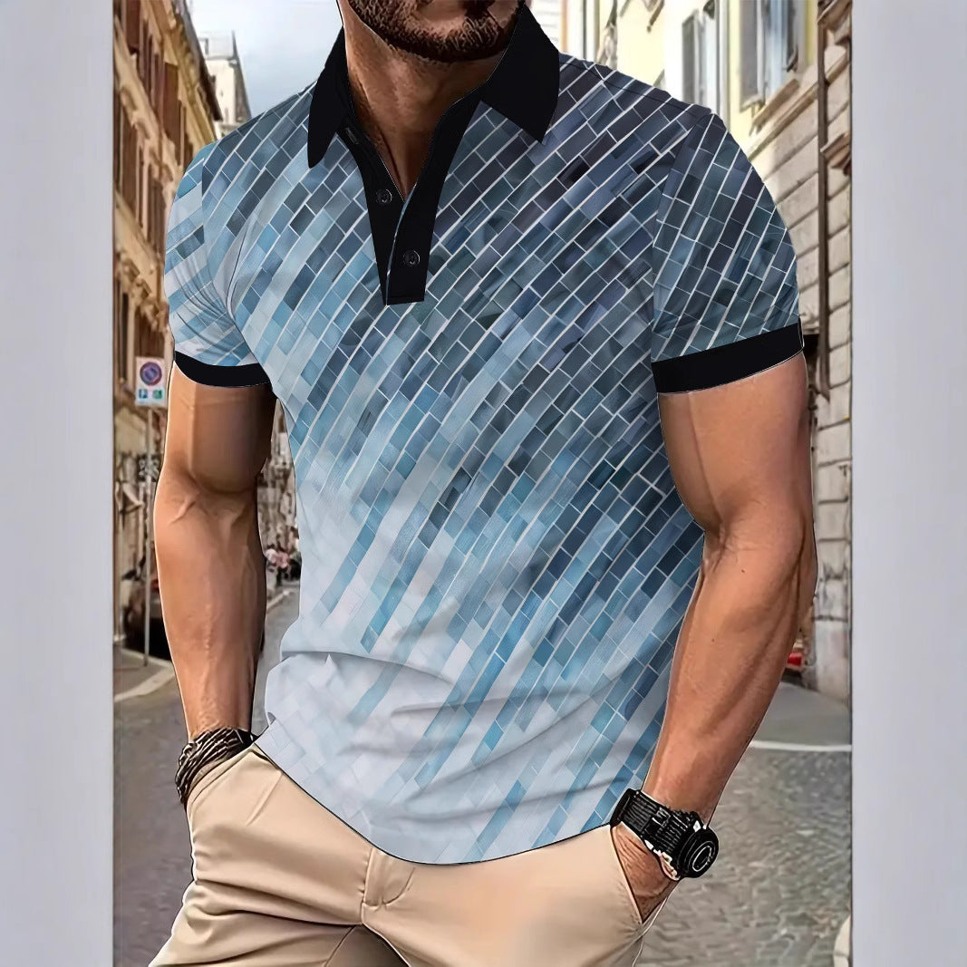 Herren Kurzarm Poloshirt mit exklusivem grafischem Design Echoarchiv