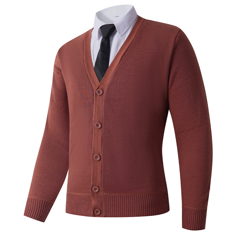 Herren Strickjacke mit V-Ausschnitt und Knopfverschluss Echoarchiv