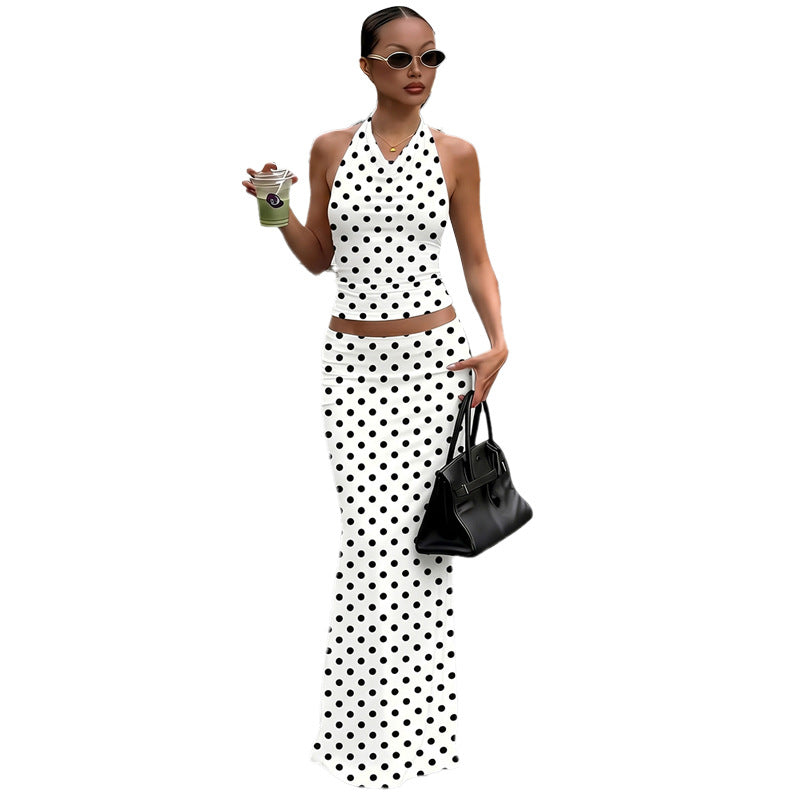Damen Polka Dots Maxikleid Set Echo Archiv