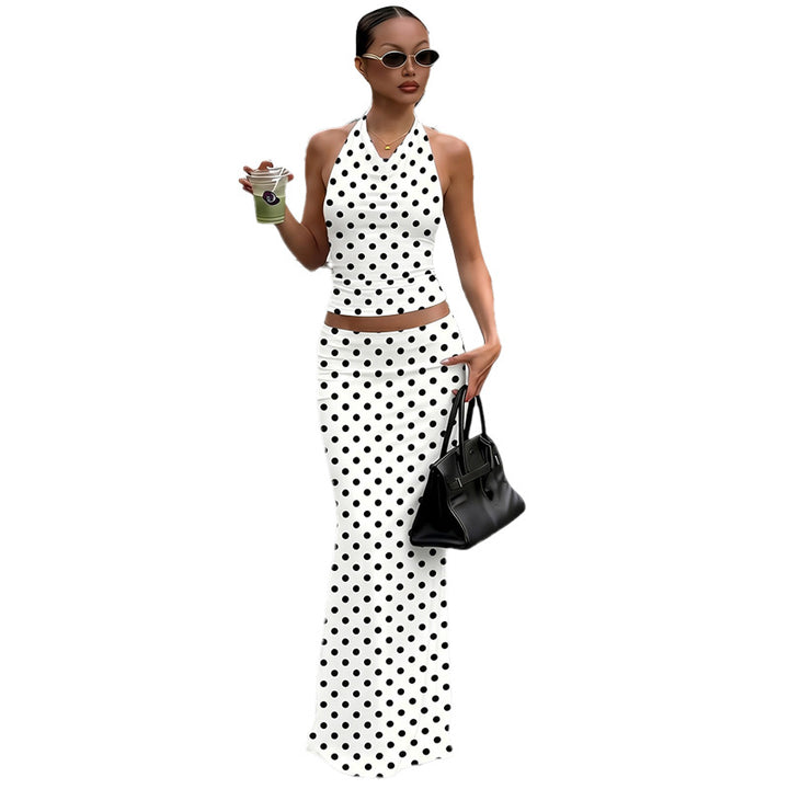 Damen Polka Dots Maxikleid Set Echo Archiv