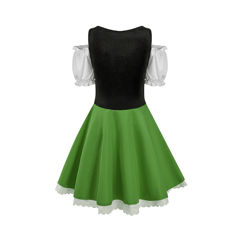 Damen nan traditionelles Dirndlkleid mit Schnürcorsage und Carmenärmeln Echo Archiv