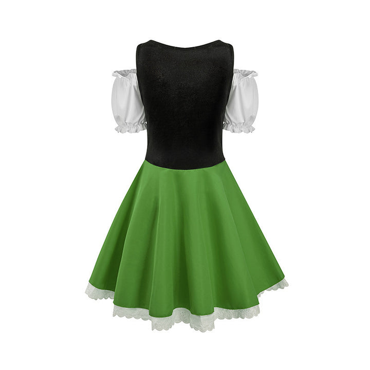 Damen nan traditionelles Dirndlkleid mit Schnürcorsage und Carmenärmeln Echo Archiv