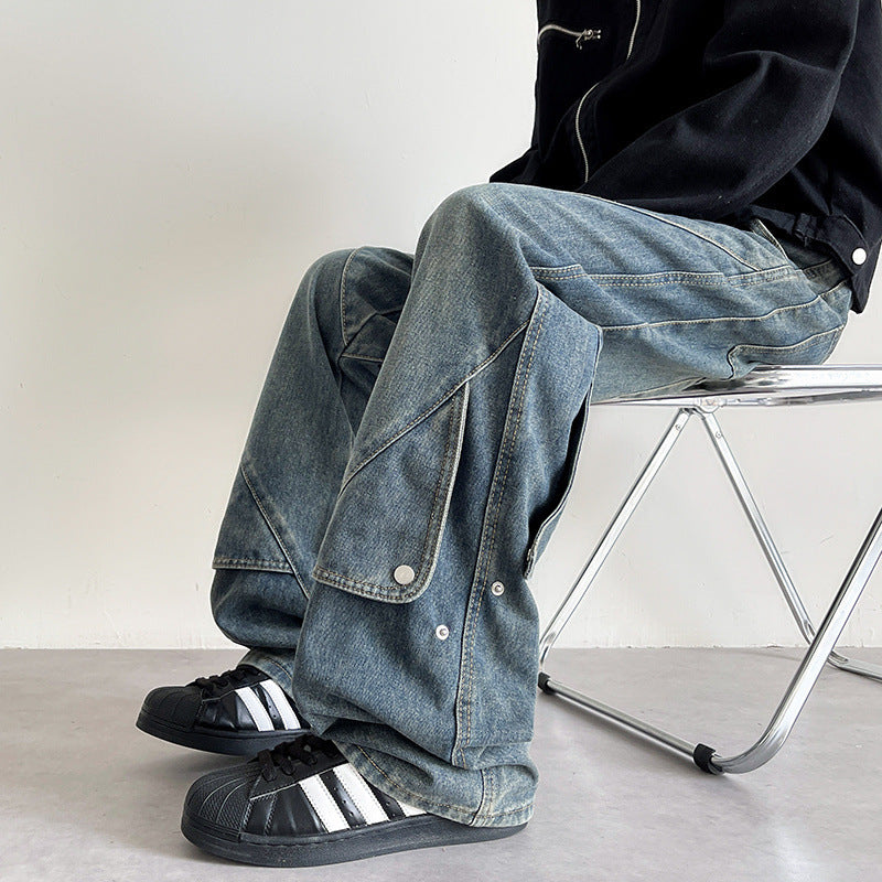 Damen Weitgeschnittene Jeans mit kreativem Design Echoarchiv