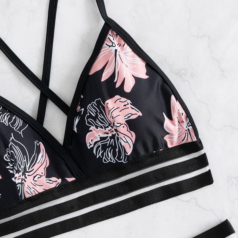 Damen Hochwertiger Bikini mit floralem Muster Echo Archiv