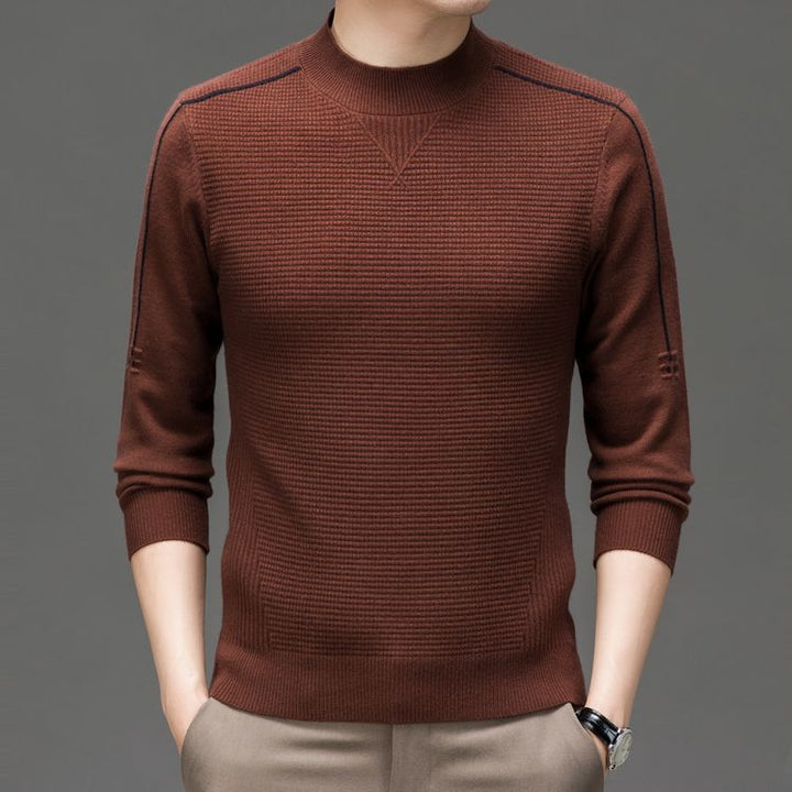 Herren modischer Pullover mit strukturiertem Design und hochgeschlossenem Kragen Echoarchiv