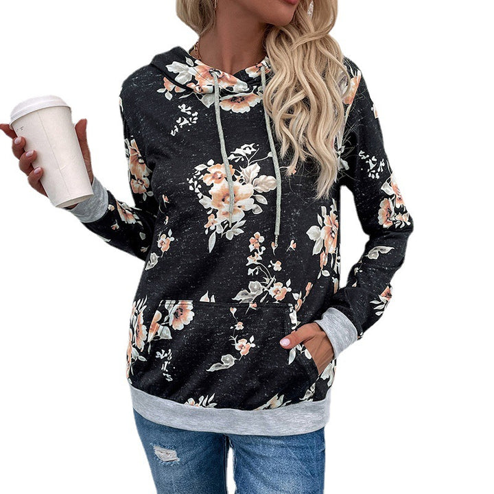 Damen Lässiger Kapuzenpullover mit floralem Muster Echo Archiv