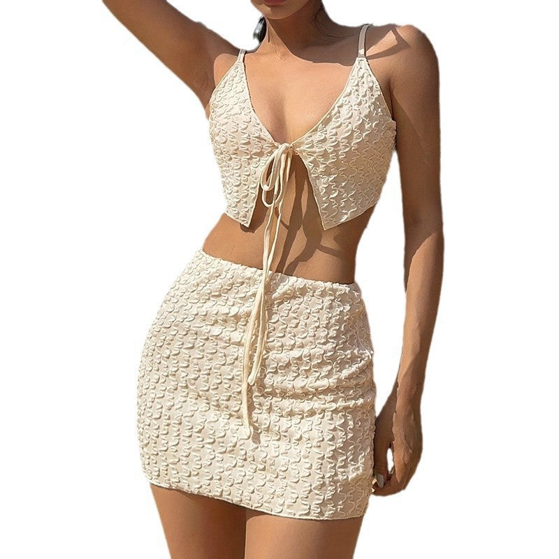 Damen Crop-Top und Minirock Set Echo Archiv