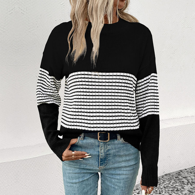 Damen Modischer Strickpullover mit Blockstreifen Echo Archiv