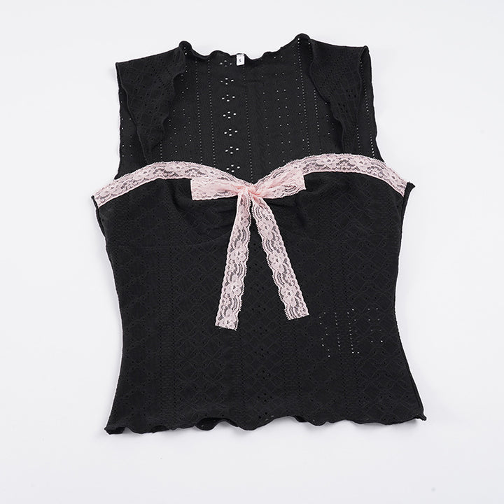 Damen Spitzen-Camisole mit dekorativem Bindeband Echo Archiv
