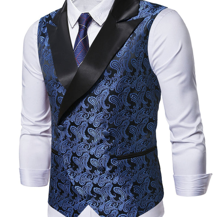 Herren elegante Brokatweste mit schimmerndem Satinrevers Echoarchiv