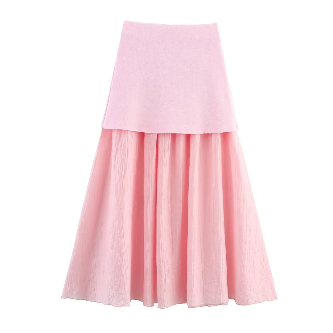 Damen Zweilagiger Chiffon-Maxirock mit glattem Hüftbesatz und A‑Linien‑Fall Echo Archiv