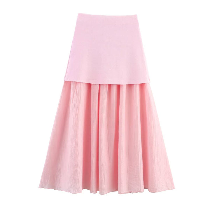 Damen Zweilagiger Chiffon-Maxirock mit glattem Hüftbesatz und A‑Linien‑Fall Echo Archiv