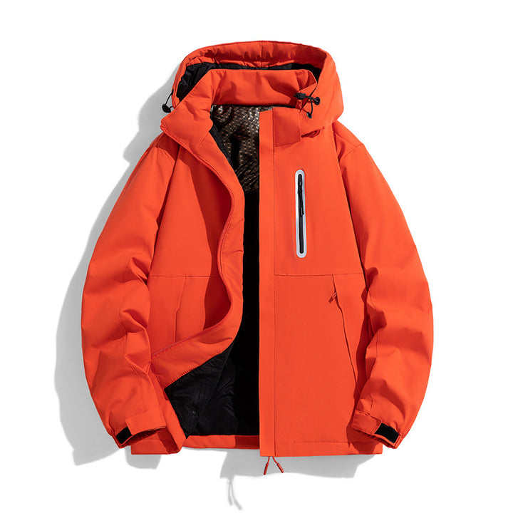 Herren wasserabweisende gesteppte Winterjacke mit Kapuze, thermischer Isolierung und reflektierender Brusttasche Echo Archiv