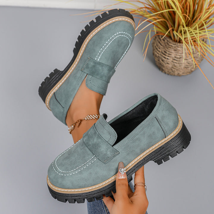 Damen Chunky Loafer mit profilierter Lug-Sohle und Velours‑Optik Echo Archiv