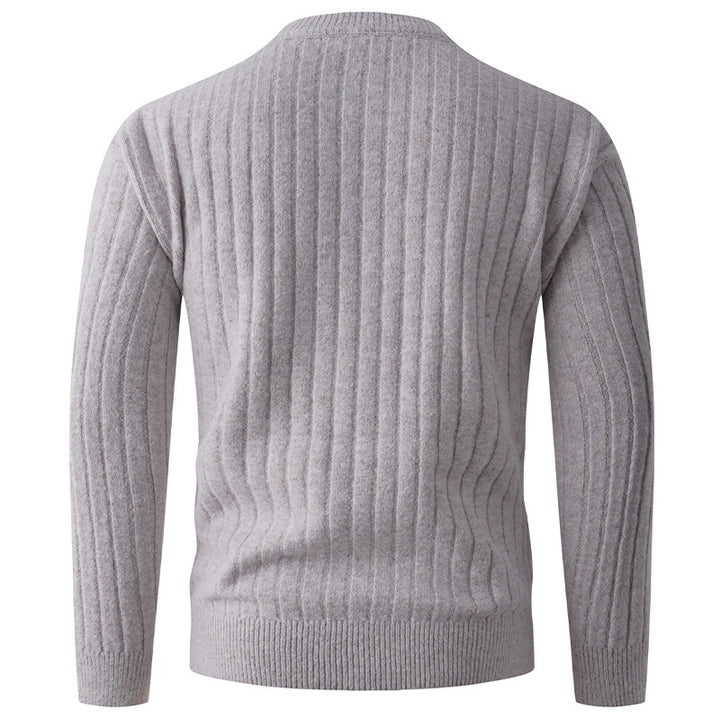Herren Strickpullover mit hohem Kragen und modernem Reißverschluss Echoarchiv