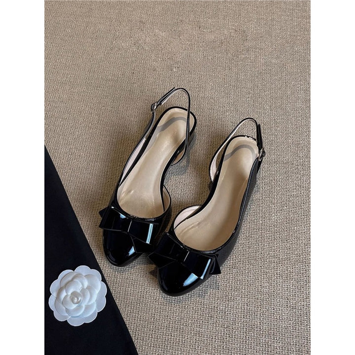 Damen Slingback‑Ballerinas mit Lackoptik, Schleifen‑Detail und gepolsterter Innensohle – Lioré