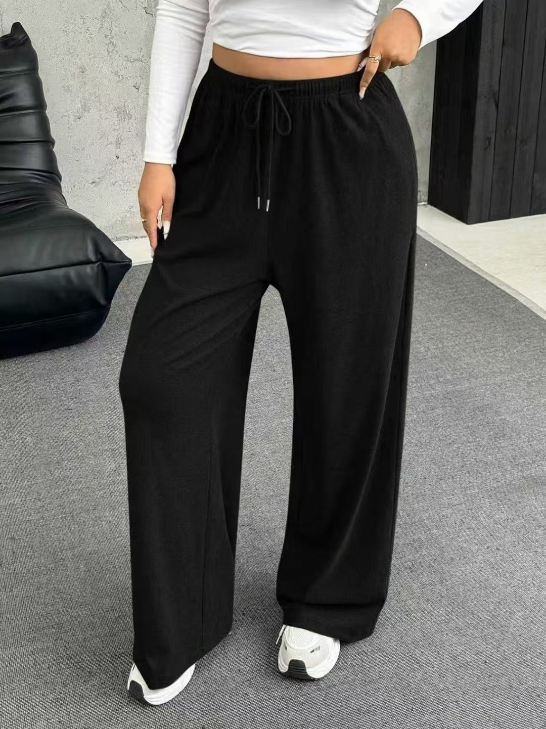 Damen High-Waist weite Beinform Jogginghose Echoarchiv