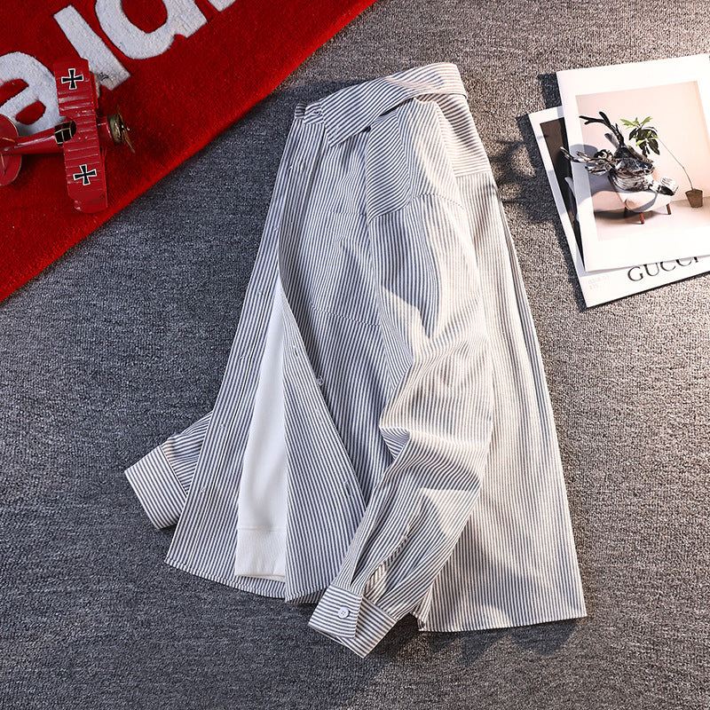 Herren nan gestreifte Overshirt Hemdjacke aus Baumwollmischung mit Brusttasche Echo Archiv