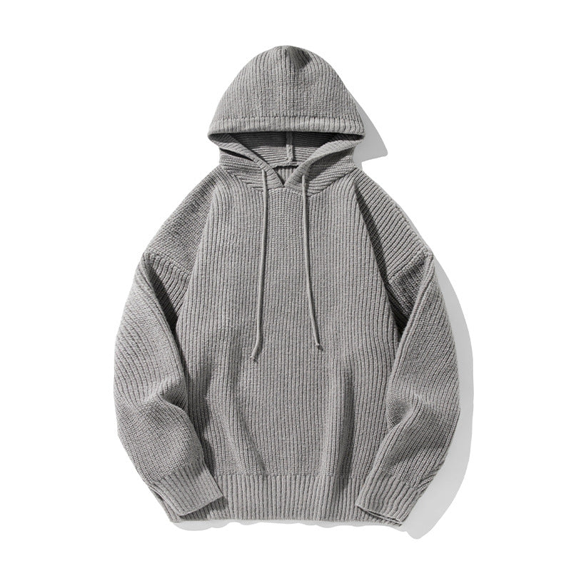 Unisex Grobgestrickter Oversize Kapuzenpullover mit Rippbündchen und Tunnelzug Echo Archiv