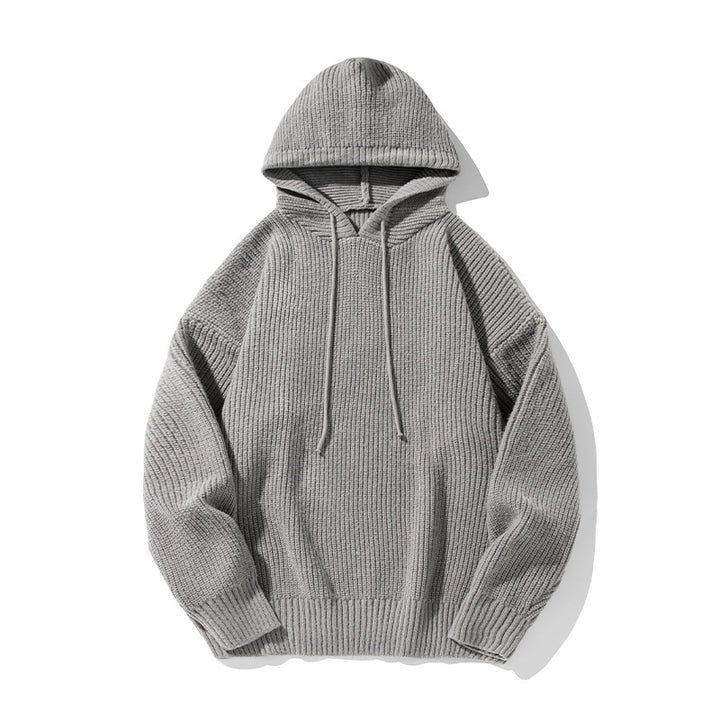 Unisex Grobgestrickter Oversize Kapuzenpullover mit Rippbündchen und Tunnelzug Echo Archiv