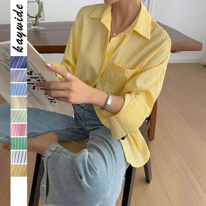 Damen nan oversized Hemdbluse mit kastigem Schnitt, Brusttasche und abgerundetem Saum Echo Archiv